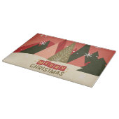 レトロ/ヴィンテージメリークリスマスツリー カッティングボード (角)
