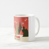 レトロ/ヴィンテージメリークリスマスツリー コーヒーマグカップ (正面右)
