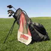 レトロ/ヴィンテージメリークリスマスツリー ゴルフタオル (グリーン)