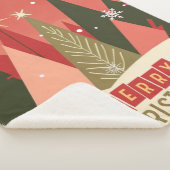 レトロ/ヴィンテージメリークリスマスツリー シェルパブランケット (3/4)