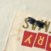 レトロ/ヴィンテージメリークリスマスツリー ビーチタオル (インサイチュ)