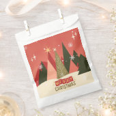 レトロ/ヴィンテージメリークリスマスツリー フェイバーバッグ (クリップ留めされた状態)