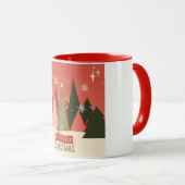 レトロ/ヴィンテージメリークリスマスツリー マグカップ (正面右)