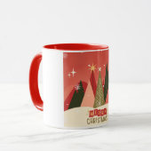 レトロ/ヴィンテージメリークリスマスツリー マグカップ (正面左)