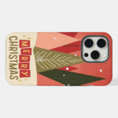 レトロ/ヴィンテージメリークリスマスツリー iPhoneケース (裏面横)