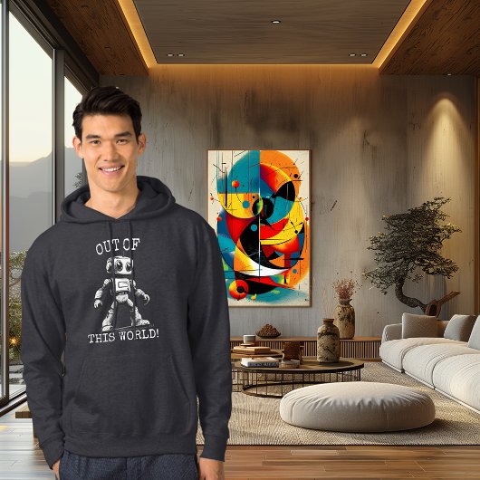 レトロ-ヴィンテージロボットフード付きスウェットシャツ パーカ