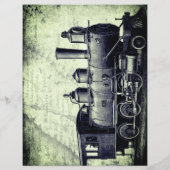 レトロ,ヴィンテージ列車,スチームパンクスタイル,サイエンスフィクションテーマ (裏面)