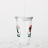 レトロ/ヴィンテージ熱帯椰子の木 アクリルタンブラー (右)