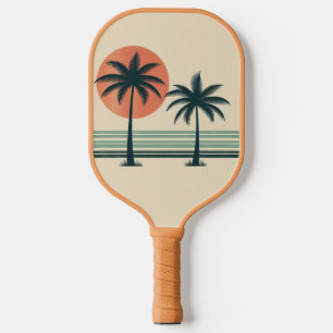 レトロ/ヴィンテージ熱帯椰子の木 ピックルボールラケット