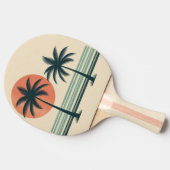 レトロ/ヴィンテージ熱帯椰子の木 卓球ラケット (横)