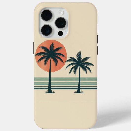 レトロ/ヴィンテージ熱帯椰子の木 Case-Mate iPhoneケース (裏面)