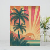 レトロ/ヴィンテージ熱帯/ハワイアン夕日 シーズンカード (スタンド正面)