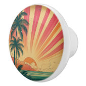 レトロ/ヴィンテージ熱帯/ハワイアン夕日 セラミックノブ (右)