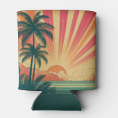 レトロ/ヴィンテージ熱帯/ハワイアン夕日 缶クーラー (裏面)