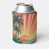 レトロ/ヴィンテージ熱帯/ハワイアン夕日 缶クーラー (缶裏面)