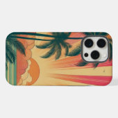 レトロ/ヴィンテージ熱帯/ハワイアン夕日 iPhoneケース (裏面横)
