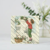 レトロ |ヴィンテージ雪だるまオンヴィンテージウッド シーズンカード (スタンド正面)