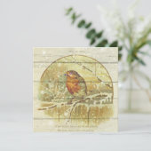 レトロ |ヴィンテージ雪の冬の(鳥)ショウジョウコウカンチョウ鳥 シーズンカード (スタンド正面)