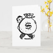 レトロ ヴィンテージ お金持ちの男性 カード (黄色い花)