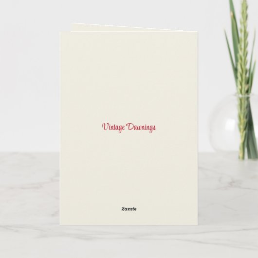 レトロ ヴィンテージ かわいい子猫 バレンタインデー カスタム シーズンカード (裏面)