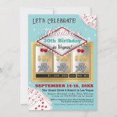 レトロ ヴィンテージ アクアブルー ベガス カジノ インビテーション (正面)