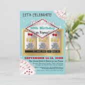 レトロ ヴィンテージ アクア ブルー ベガス カジノ インビテーション (スタンド正面)