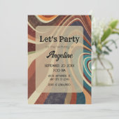 レトロ ヴィンテージ アブストラクト 招待状 (スタンド正面)