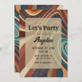 レトロ ヴィンテージ アブストラクト 招待状 (正面/裏面)