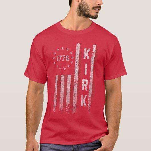 レトロ ヴィンテージ カーク アメリカ国旗 Tシャツ (正面)