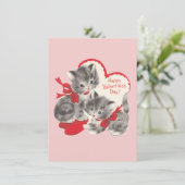 レトロ ヴィンテージ キッテン バレンタインズ カード (スタンド正面)