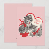 レトロ ヴィンテージ キッテン バレンタインズ カード (正面/裏面)