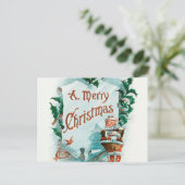 レトロ ヴィンテージ クリスマス クール サンタ ご挨 ポストカード (スタンド正面)