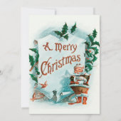 レトロ ヴィンテージ クリスマス クール サンタ ご挨 招待状 (裏面)