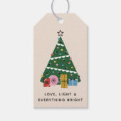 レトロ ヴィンテージ クリスマス ツリー プレゼント ギフト タグ (正面)