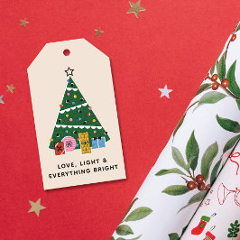 レトロ ヴィンテージ クリスマス ツリー プレゼント ギフト タグ