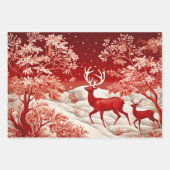 レトロ ヴィンテージ クリスマス トリオ スタイル M ラッピングペーパーシート (正面3)