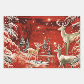 レトロ ヴィンテージ クリスマス トリオ スタイル M ラッピングペーパーシート (正面2)