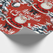 レトロ ヴィンテージ クリスマス：ミッドセンチュリーのユール ラッピングペーパー (角)