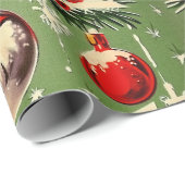 レトロ ヴィンテージ クリスマス：ミッドセンチュリー ユール 3 ラッピングペーパー (ロールコーナー)