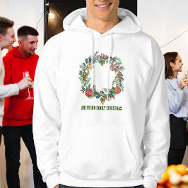 レトロ ヴィンテージ クリスマス リース ファミリーネーム カスタム パーカ