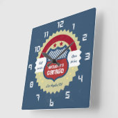レトロ ヴィンテージ グランジ ガレージ スクエア壁時計 (傾斜)