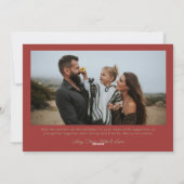 レトロ ヴィンテージ グリーン ストライプ フォト クリスマス (裏面)