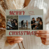 レトロ ヴィンテージ グリーン ストライプ フォト クリスマス