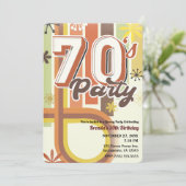 レトロ ヴィンテージ グルーヴィー 70年代 1970 セブンティーズ パーティー 招待状 (スタンド正面)