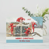 レトロ ヴィンテージ サンタ エルフ カスタム メリー クリスマス (スタンド正面)