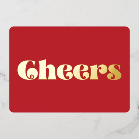 レトロ ヴィンテージ シンプル チェアーズ 赤と金 箔シーズンカード (正面)