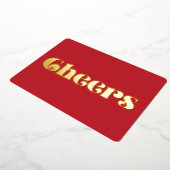 レトロ ヴィンテージ シンプル チェアーズ 赤と金 箔シーズンカード (回転した状態)