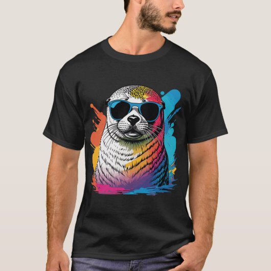 レトロ ヴィンテージ シール Tシャツ (正面)