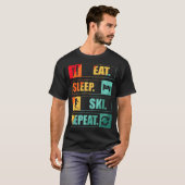 レトロ ヴィンテージ スキー 雪 Tシャツ (正面フル)