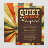 レトロ ヴィンテージ タイポグラフィ スタイル アニバーサリー インビテーションズ 招待状 (正面/裏面)